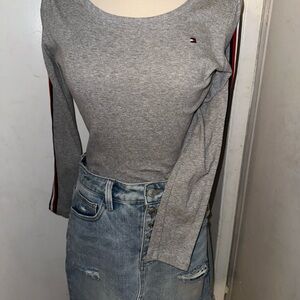 Tommy Hilfiger Gray Fitted Bodysuit